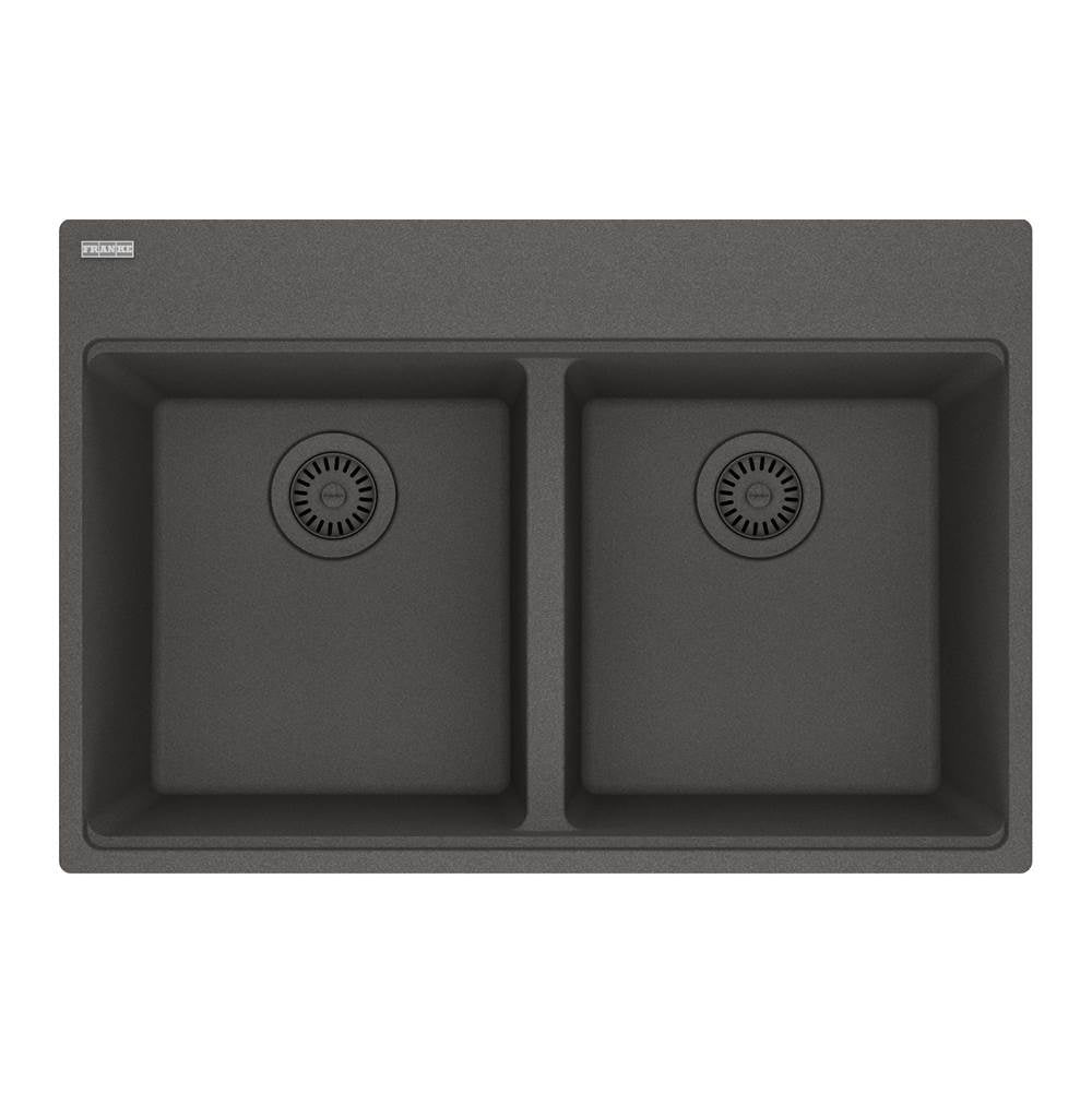 Franke - Maris Topmount 31-in x 20.88-in Granite Double Bowl Kitchen Sink in Slate Grey