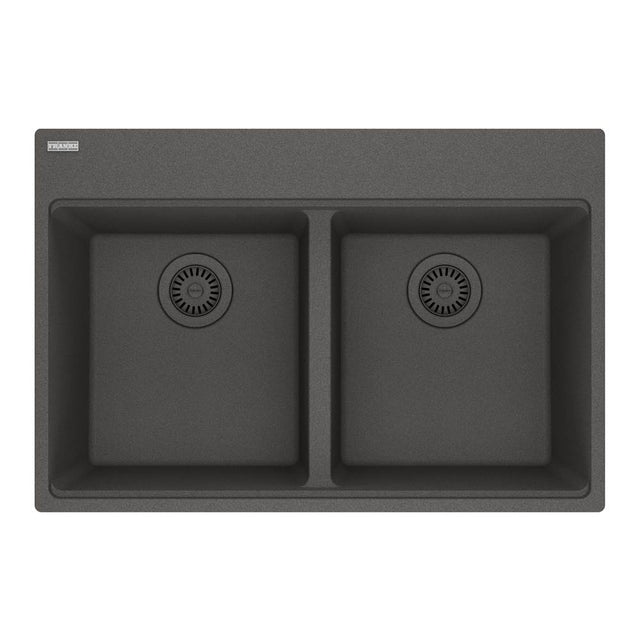 Franke - Maris Topmount 31-in x 20.88-in Granite Double Bowl Kitchen Sink in Slate Grey