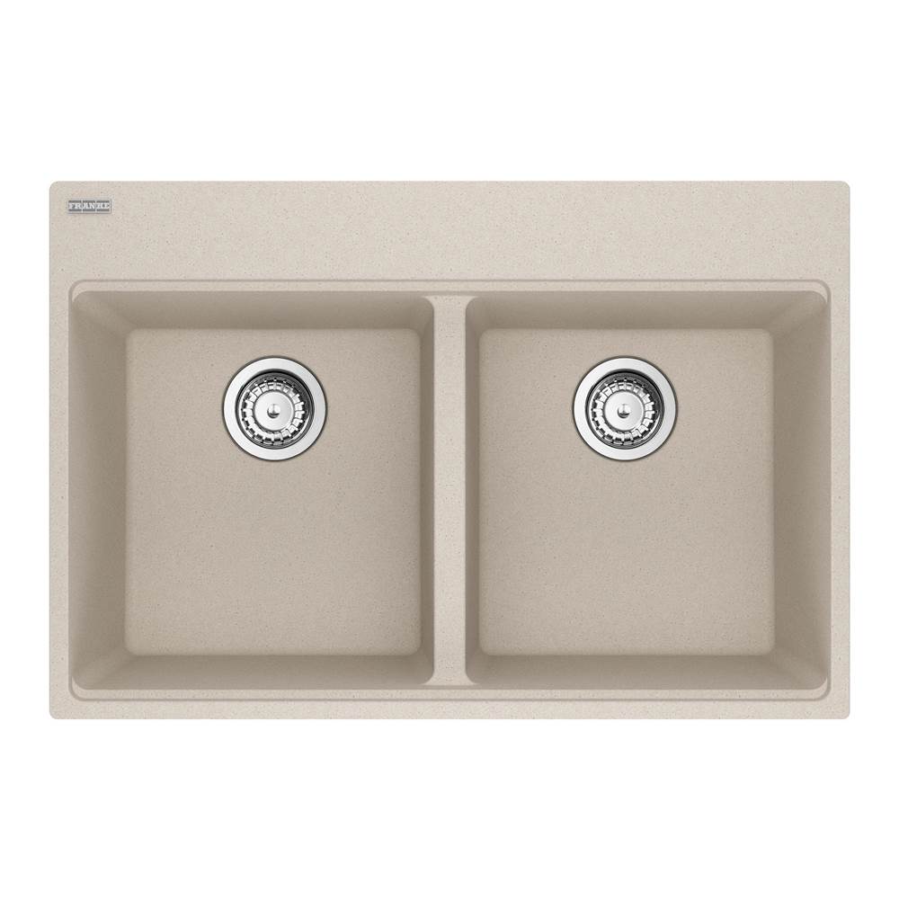 Franke - Maris Topmount 33-in x 22-in Granite Double Bowl Kitchen Sink in Champagne - Champagne