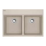 Franke - Maris Topmount 33-in x 22-in Granite Double Bowl Kitchen Sink in Champagne - Champagne