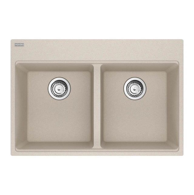 Franke - Maris Topmount 33-in x 22-in Granite Double Bowl Kitchen Sink in Champagne - Champagne