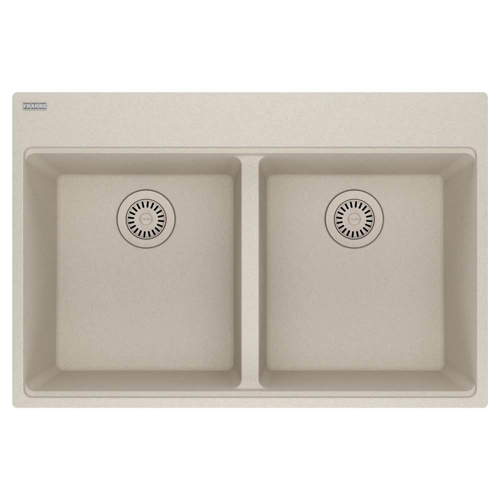 Franke - Maris Topmount 33-in x 22-in Granite Double Bowl Kitchen Sink in Champagne - Champagne