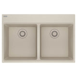 Franke - Maris Topmount 33-in x 22-in Granite Double Bowl Kitchen Sink in Champagne - Champagne