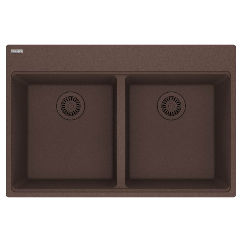 Franke - Maris Topmount 33-in x 22-in Granite Double Bowl Kitchen Sink in Mocha - Mocha
