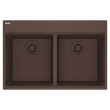 Franke - Maris Topmount 33-in x 22-in Granite Double Bowl Kitchen Sink in Mocha - Mocha