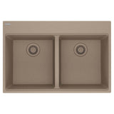 Franke - Maris Topmount 33-in x 22-in Granite Double Bowl Kitchen Sink in Oyster - Oyster