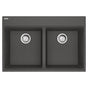 Franke - Maris Topmount 33-in x 22-in Granite Double Bowl Kitchen Sink in Slate Grey