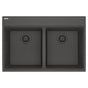 Franke - Maris Topmount 33-in x 22-in Granite Double Bowl Kitchen Sink in Slate Grey