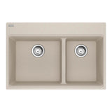 Franke - Maris Topmount 31-in x 20.9-in Granite Double Bowl Kitchen Sink in Champagne - Champagne