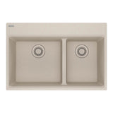 Franke - Maris Topmount 31-in x 20.9-in Granite Double Bowl Kitchen Sink in Champagne - Champagne