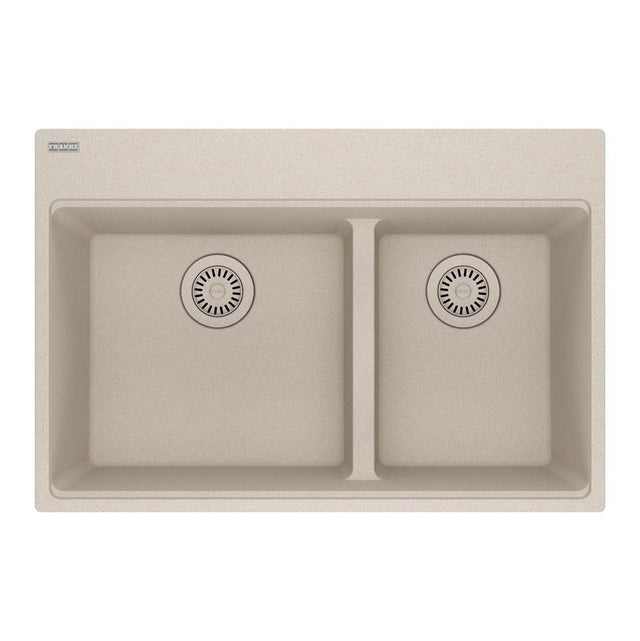Franke - Maris Topmount 31-in x 20.9-in Granite Double Bowl Kitchen Sink in Champagne - Champagne