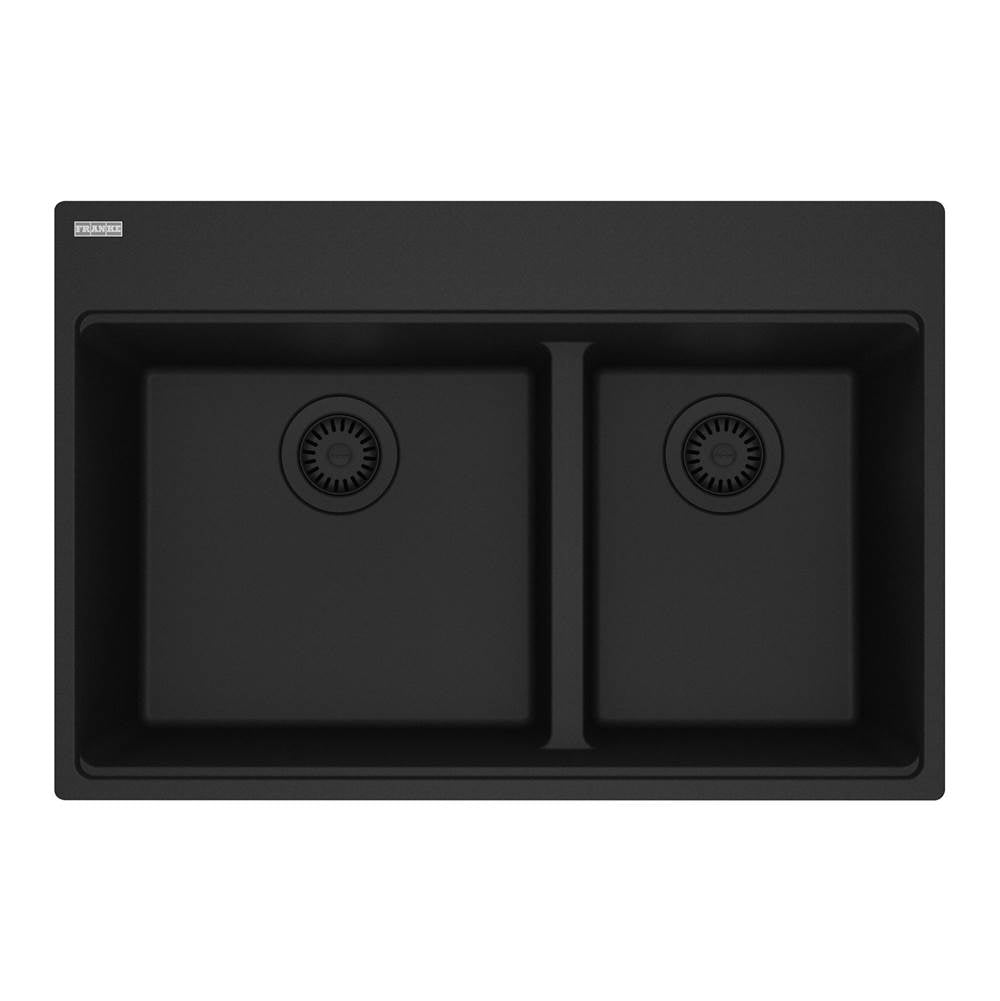 Franke - Maris Topmount 31-in x 20.9-in Granite Double Bowl Kitchen Sink in Matte Black - Matte Black