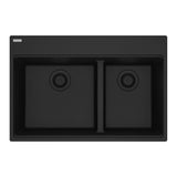 Franke - Maris Topmount 31-in x 20.9-in Granite Double Bowl Kitchen Sink in Matte Black - Matte Black