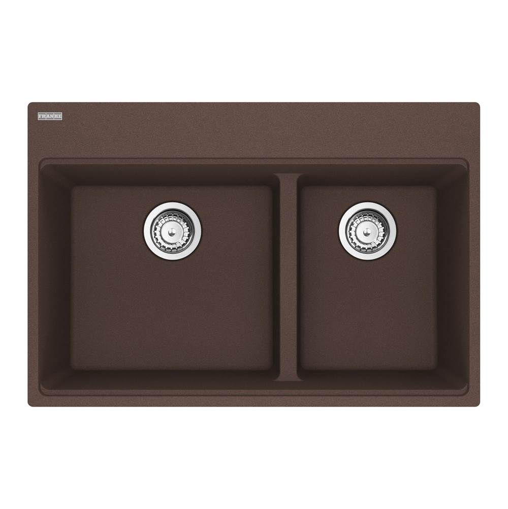 Franke - Maris Topmount 31-in x 20.9-in Granite Double Bowl Kitchen Sink in Mocha - Mocha