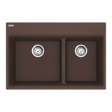 Franke - Maris Topmount 31-in x 20.9-in Granite Double Bowl Kitchen Sink in Mocha - Mocha