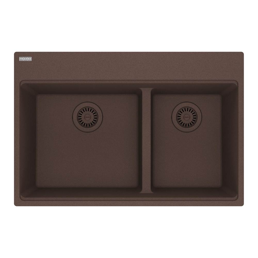 Franke - Maris Topmount 31-in x 20.9-in Granite Double Bowl Kitchen Sink in Mocha - Mocha