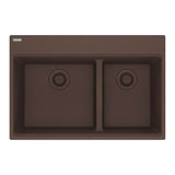 Franke - Maris Topmount 31-in x 20.9-in Granite Double Bowl Kitchen Sink in Mocha - Mocha