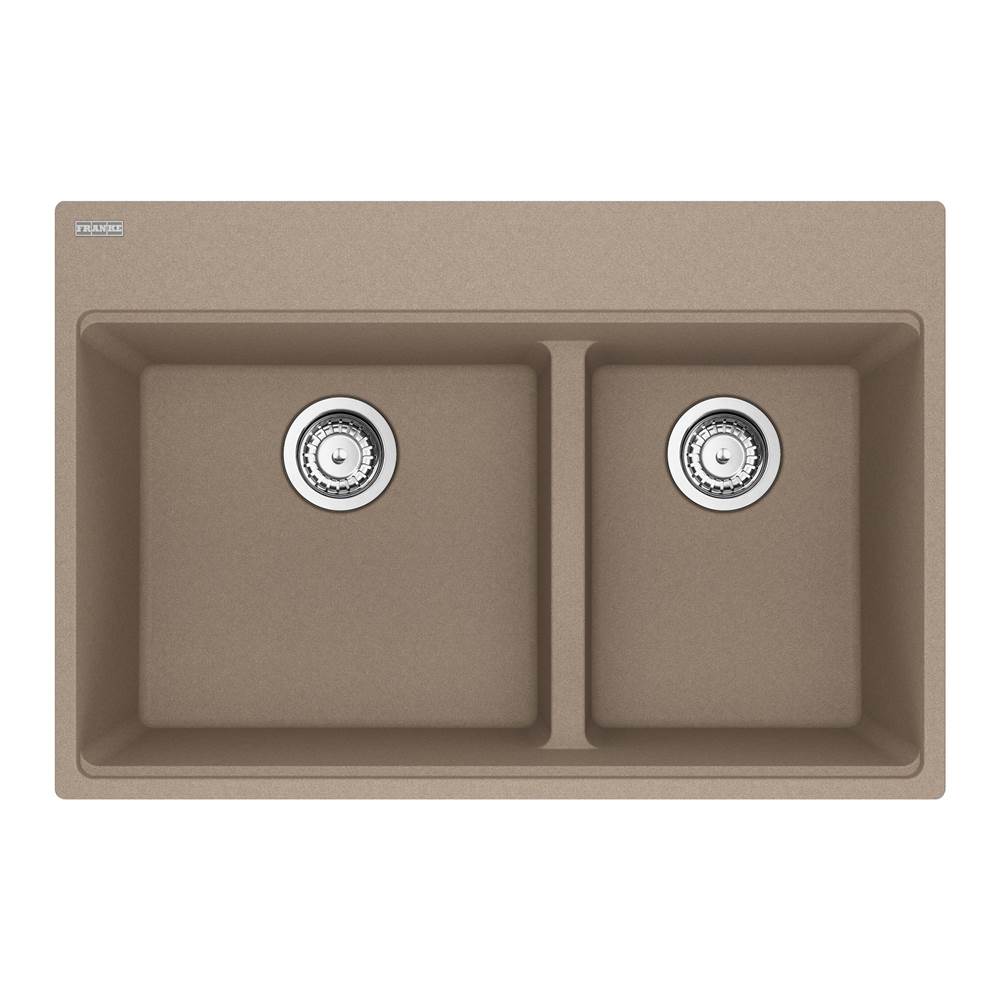 Franke - Maris Topmount 31-in x 20.9-in Granite Double Bowl Kitchen Sink in Oyster - Oyster