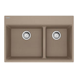 Franke - Maris Topmount 31-in x 20.9-in Granite Double Bowl Kitchen Sink in Oyster - Oyster