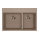 Franke - Maris Topmount 31-in x 20.9-in Granite Double Bowl Kitchen Sink in Oyster - Oyster