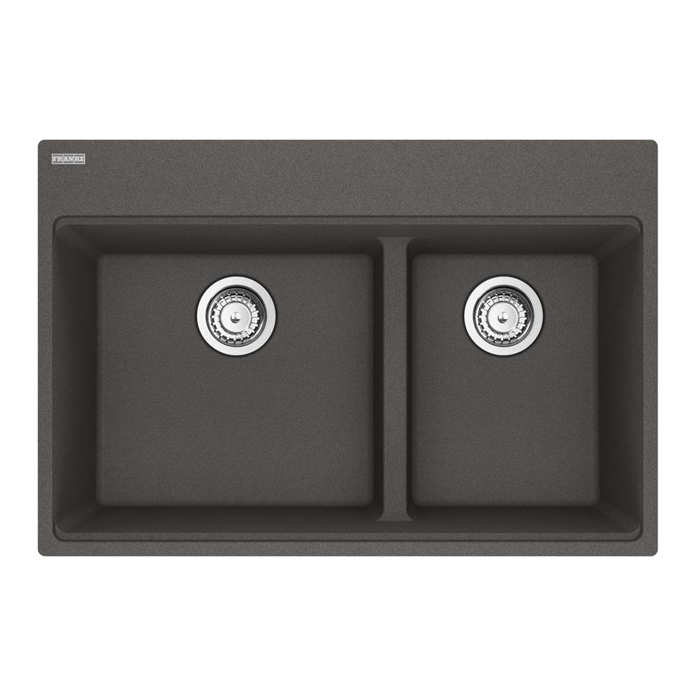 Franke - Maris Topmount 31-in x 20.9-in Granite Double Bowl Kitchen Sink in Slate Grey