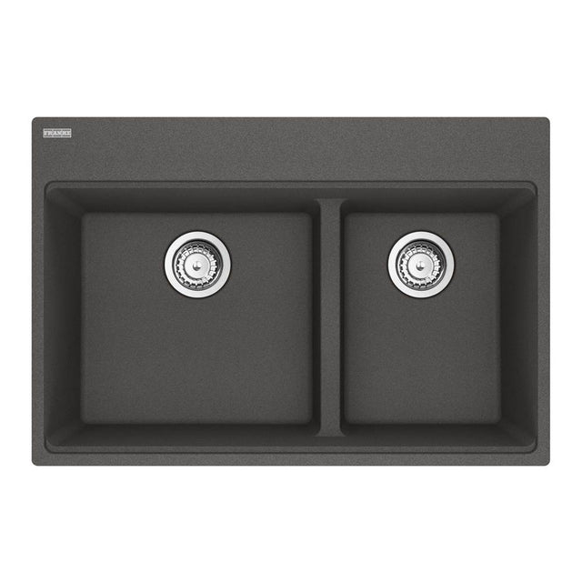 Franke - Maris Topmount 31-in x 20.9-in Granite Double Bowl Kitchen Sink in Slate Grey