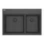 Franke - Maris Topmount 31-in x 20.9-in Granite Double Bowl Kitchen Sink in Slate Grey