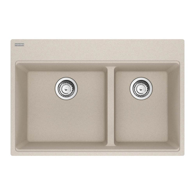Franke - Maris Topmount 33-in x 22-in Granite Double Bowl Kitchen Sink in Champagne - Champagne