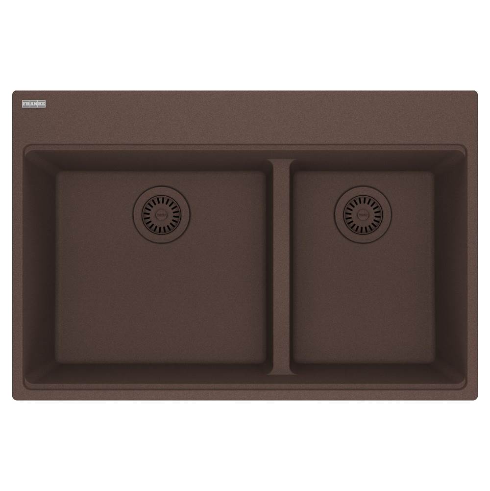 Franke - Maris Topmount 33-in x 22-in Granite Double Bowl Kitchen Sink in Mocha - Mocha