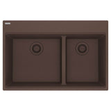 Franke - Maris Topmount 33-in x 22-in Granite Double Bowl Kitchen Sink in Mocha - Mocha