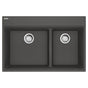 Franke - Maris Topmount 33-in x 22-in Granite Double Bowl Kitchen Sink in Slate Grey