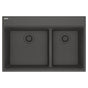 Franke - Maris Topmount 33-in x 22-in Granite Double Bowl Kitchen Sink in Slate Grey