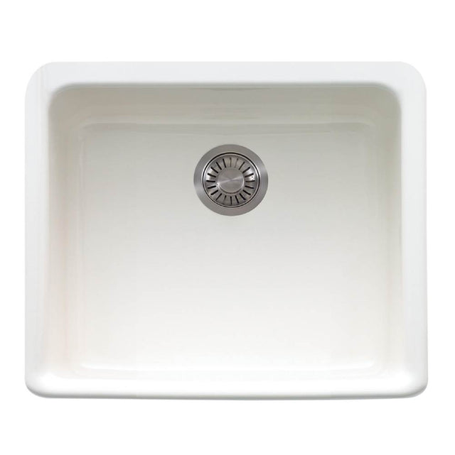 Franke - Manor House 19.5-in. x 16.0-in. White Apron Front Single Bowl Fireclay Kitchen Sink - MHK110-20WH - White