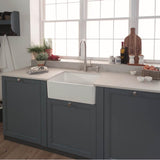 Manor House 23.62-in. x 19.88-in. White Apron Front Single Bowl Fireclay Kitchen Sink - MHK110-24WH