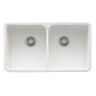 Franke - Manor House 31.25-in. x 19.75-in. White Apron Front Double Bowl Fireclay Kitchen Sink - MHK720-31WH - White
