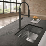Pescara 18-inch Single Handle Semi-Pro Kitchen Faucet in Matte Black, PES-360-MBK