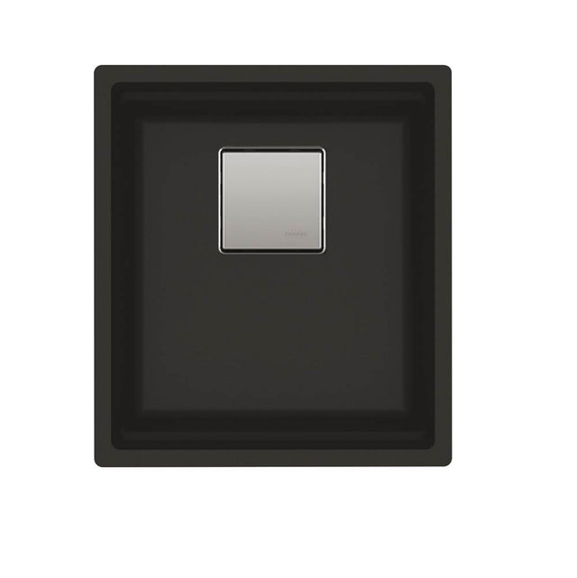 Franke - Peak  16.1-in. x 18.1-in. Granite Undermount Single Bowl Kitchen Sink in Matte Black