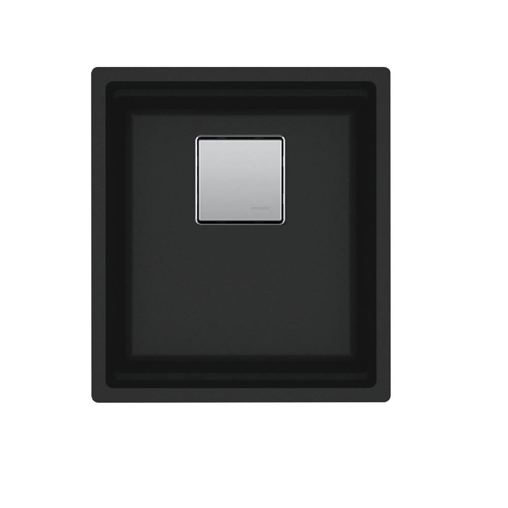 Peak  16.1-in. x 18.1-in. Granite Undermount Single Bowl Kitchen Sink in Matte Black
