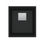 Peak  16.1-in. x 18.1-in. Granite Undermount Single Bowl Kitchen Sink in Matte Black