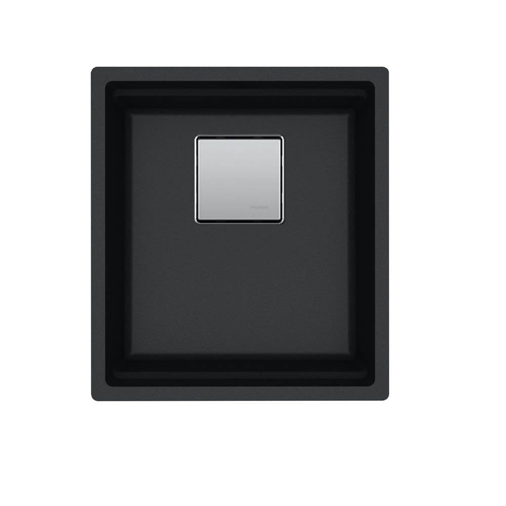 Peak  16.1-in. x 18.1-in. Granite Undermount Single Bowl Kitchen Sink in Onyx