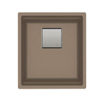 Franke - Peak  16.1-in. x 18.1-in. Granite Undermount Single Bowl Kitchen Sink in Oyster