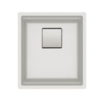 Franke - Peak  16.1-in. x 18.1-in. Granite Undermount Single Bowl Kitchen Sink in Polar White