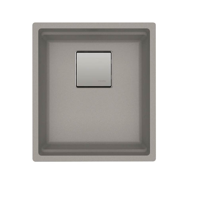 Franke - Peak  16.1-in. x 18.1-in. Granite Undermount Single Bowl Kitchen Sink in Stone Grey