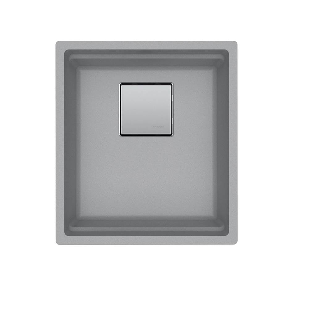 Peak  16.1-in. x 18.1-in. Granite Undermount Single Bowl Kitchen Sink in Stone Grey