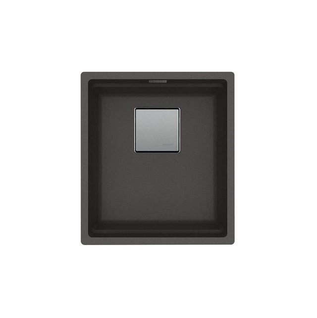 Franke - Peak  16.1-in. x 18.1-in. Granite Undermount Single Bowl Kitchen Sink in Slate Grey