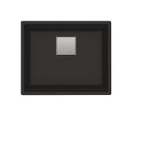 Franke - Peak 22.1-in. x 18.1-in. Granite Undermount Single Bowl Kitchen Sink in Matte Black