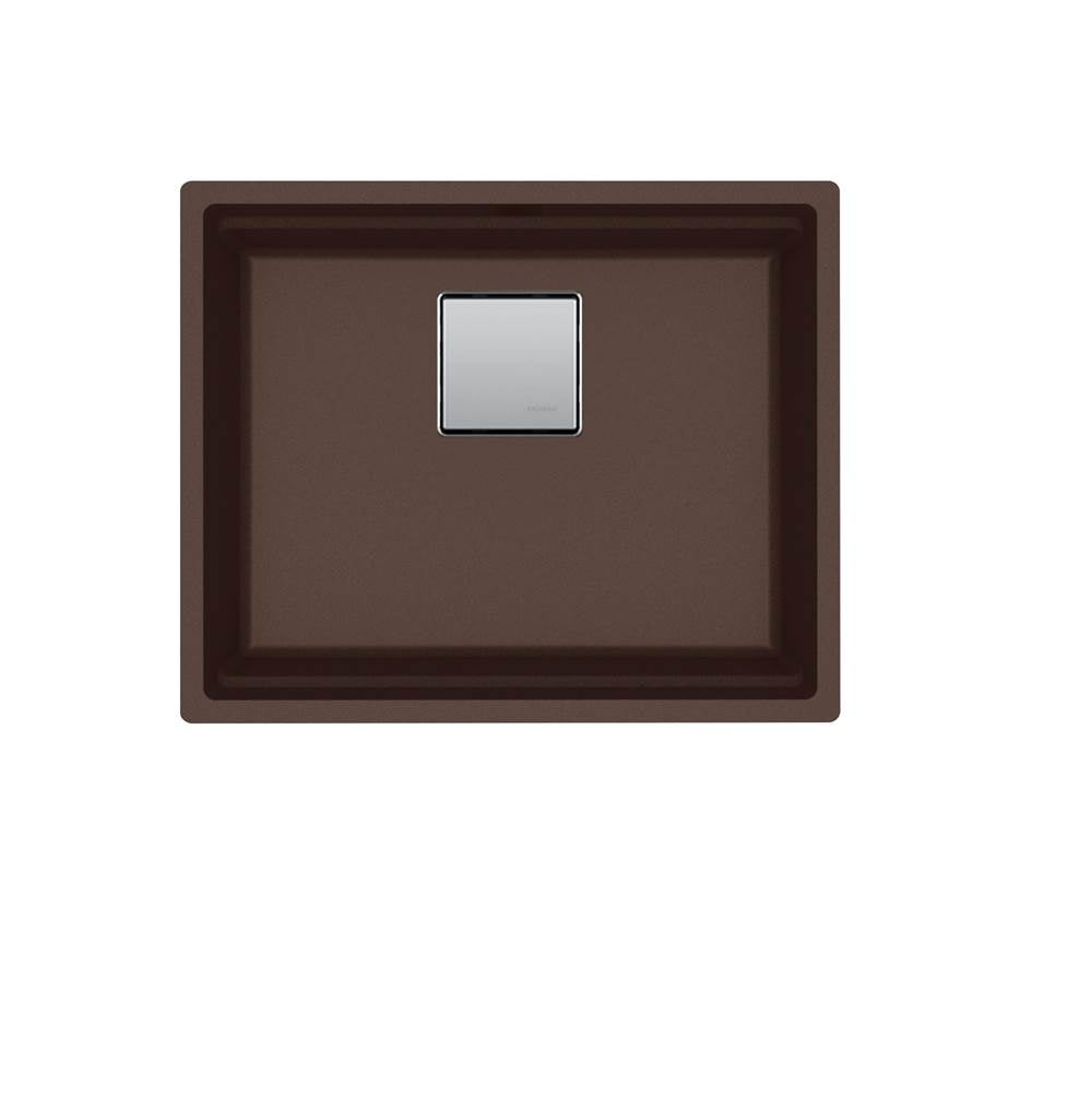 Peak 22.1-in. x 18.1-in. Granite Undermount Single Bowl Granite Kitchen Sink in Mocha