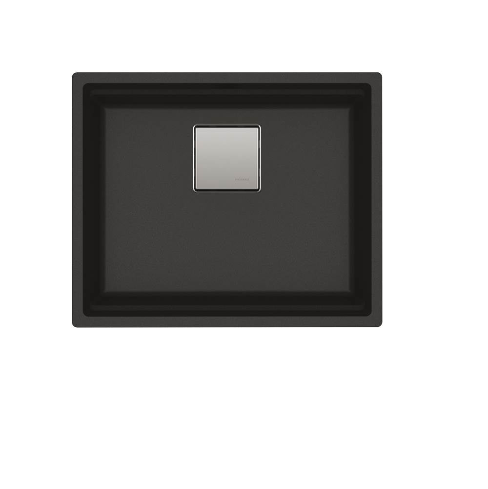 Franke - Peak 22.1-in. x 18.1-in. Granite Undermount Single Bowl Kitchen Sink in Onyx