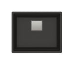 Franke - Peak 22.1-in. x 18.1-in. Granite Undermount Single Bowl Kitchen Sink in Onyx