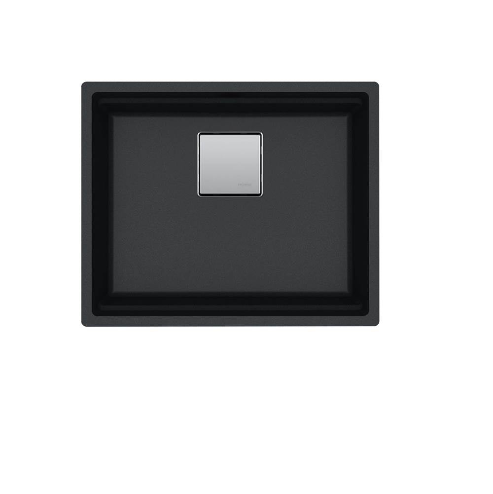 Peak 22.1-in. x 18.1-in. Granite Undermount Single Bowl Kitchen Sink in Onyx
